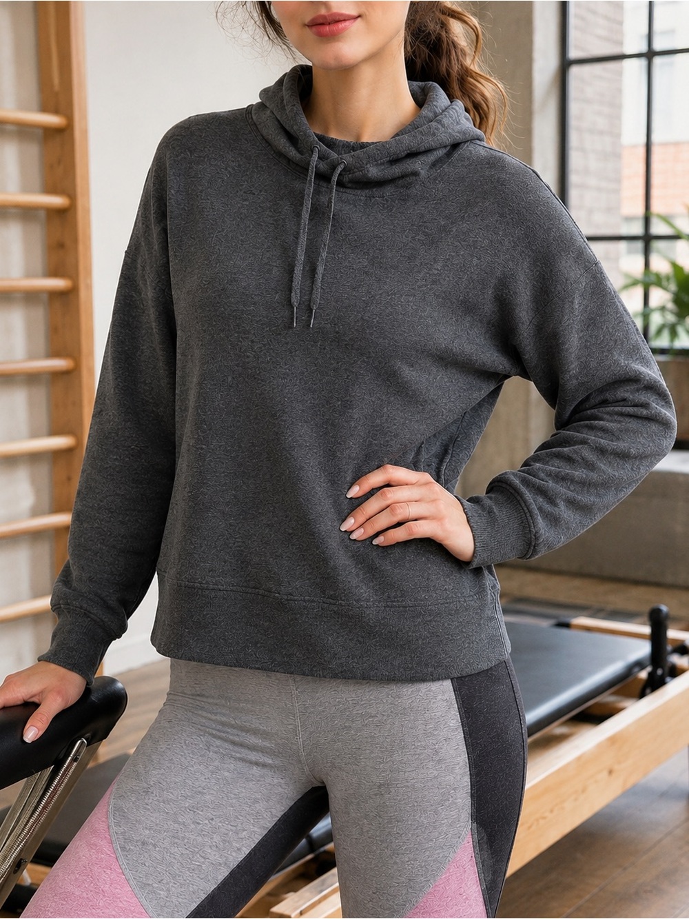 MORET ULTRA Gray Hoodie Sweatshirt XL Drop Shoulder Lounge Gym Athleisure Soft